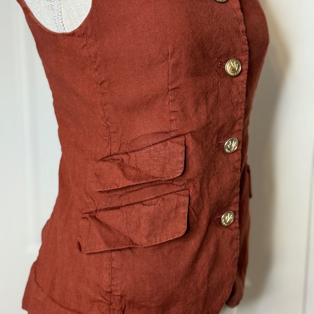 Rag & Bone Women's Slade Linen-Blend Vest Size 4 - Picture 8 of 14